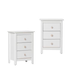 Pack 2 mesitas de noche madera de pino blanco 110 x80