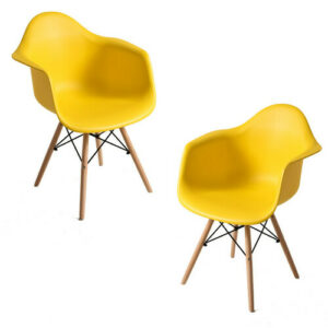 Pack 2 sillas color amarillo en polipropileno