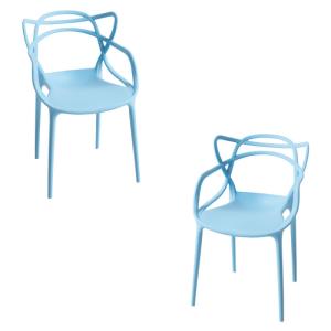 pack 2 sillas color azul claro en polipropileno
