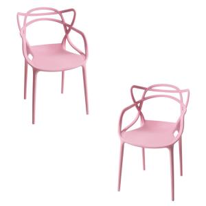 Pack 2 sillas color rosa en polipropileno
