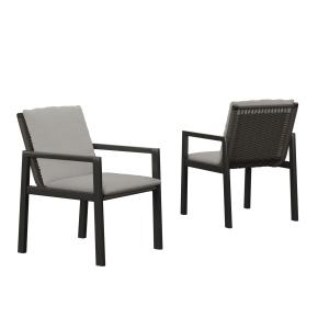 Pack 2 sillas jardín de aluminio color antracita y ratán si…