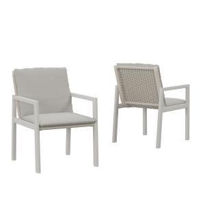 Pack 2 sillas jardín de aluminio color blanco y ratán sinté…