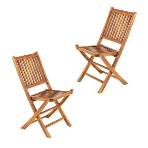 Pack 2 sillas jardín teca plegables madera teca grado a 48x…