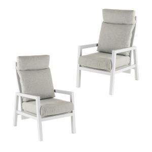 Pack 2 sillones para exterior reclinable blanco