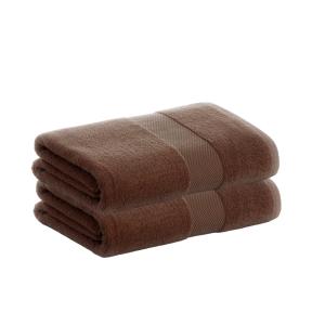 Pack 2 toallas algodón chocolate  500 gr 100x150 cm