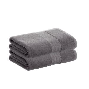 Pack 2 toallas algodón gris  500 gr 100x150 cm