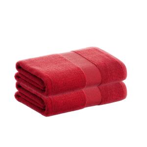 Pack 2 toallas algodón rojo  500 gr 100x150 cm