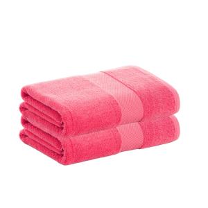 Pack 2 toallas algodón rosa  500 gr 100x150 cm