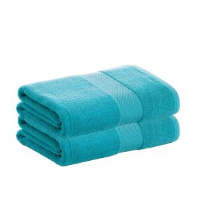 Pack 2 toallas algodón turquesa  500 gr 100x150 cm