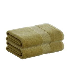 Pack 2 toallas algodón verde oliva  500 gr 100x150 cm