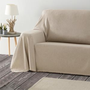 Pack 2 unidades plaids multiusos sofa cama beige 140x190 cm
