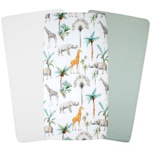 Pack 3 sábanas bajeras cuna bebé gasa algodón   Blanco