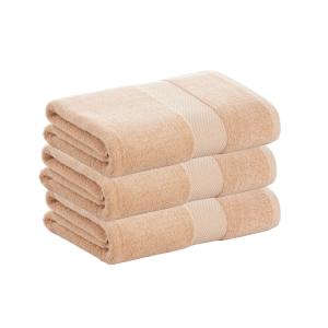 Pack 3 toallas algodón beige  500 gr 70x140 cm