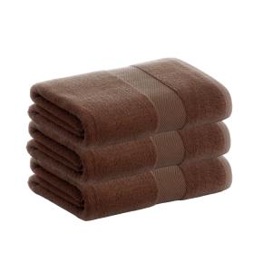 Pack 3 toallas algodón chocolate  500 gr 70x140 cm
