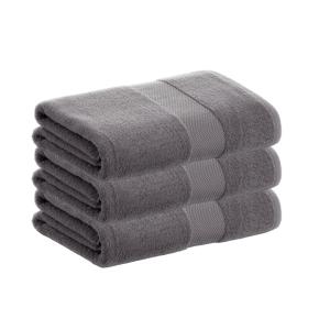 Pack 3 toallas algodón gris  500 gr 70x140 cm