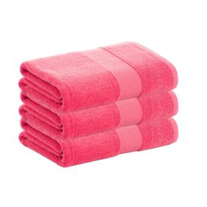 Pack 3 toallas algodón rosa  500 gr 70x140 cm