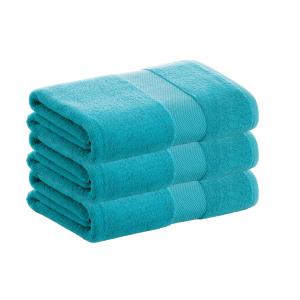 Pack 3 toallas algodón turquesa  500 gr 70x140 cm