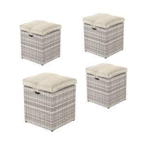 Pack 4 puffs para exterior estilo moderno gris claro