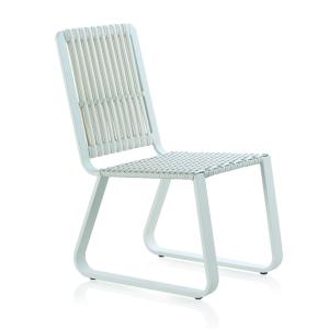 Pack 4 sillas aluminio y fibra sintética blanca con cojín a…