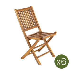 Pack 6 sillas jardín teca plegables madera teca grado a 48x…