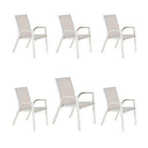 Pack 6 sillones para exterior sillón apilable blanco