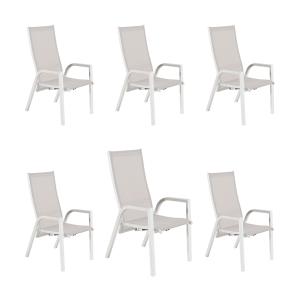 Pack 6 sillones sillones de jardín  apilables blanco