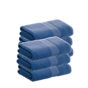 Pack 6 toallas algodón azul  500 gr 30x50 cm