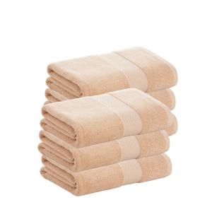 Pack 6 toallas algodón beige  500 gr 30x50 cm