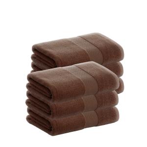 Pack 6 toallas algodón chocolate  500 gr 30x50 cm