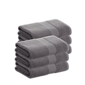 Pack 6 toallas algodón gris  500 gr 30x50 cm