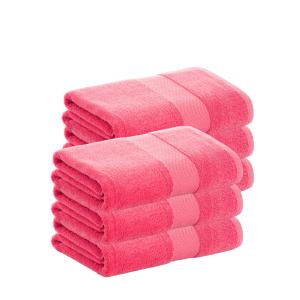 Pack 6 toallas algodón rosa  500 gr 30x50 cm