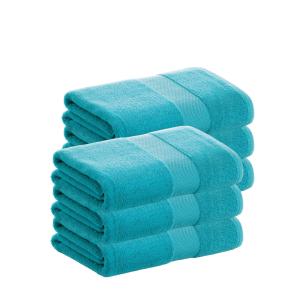 Pack 6 toallas algodón turquesa  500 gr 30x50 cm