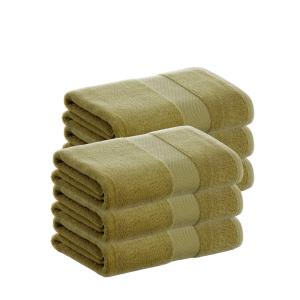 Pack 6 toallas algodón verde oliva  500 gr 30x50 cm