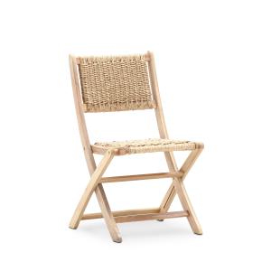 Pack 8 sillas plegables madera sin brazos enea