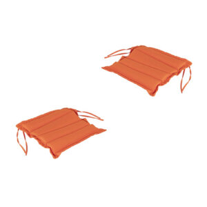 Pack de 2 cojines para sillas de jardín color naranja 37x37…