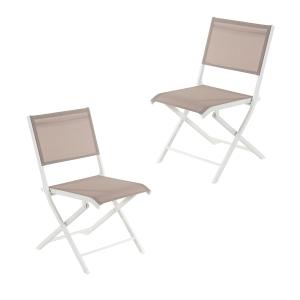 Pack de 2 sillas de exterior plegables 48x48x84 cm aluminio…