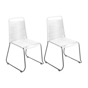 Pack de 2 sillas de jardín Antea  de cuerda y acero blancas