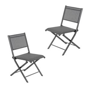 Pack de 2 sillas de jardín plegables 48x48x84 cm aluminio a…