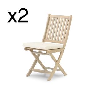 Pack de 2 sillas de jardín plegables de madera con cojines…