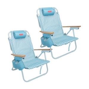 Pack de 2 sillas de playa plegables azul