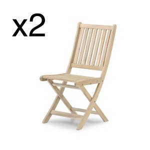Pack de 2 sillas jardín plegables sin brazos de madera colo…