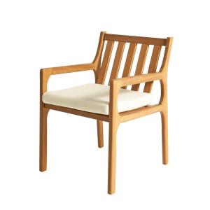 Pack de 2 sillones exterior de madera de iroko y sojín dese…