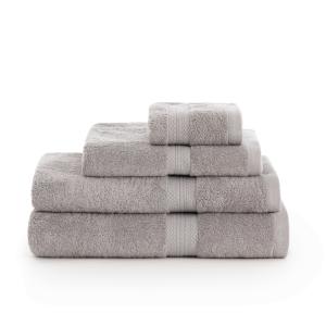Pack de 2 toallas 100% algodón peinado 650 gr gris 30x50 cm