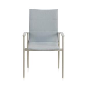 Pack de 4 sillones aluminio blanco con tapizado acolchado a…