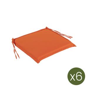 Pack de 6 cojines asiento para silla de jardín naranja 42x4…