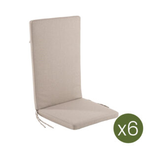 Pack de 6 cojines de sillas de jardín reclinables olefin ma…