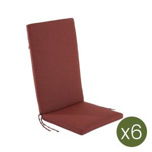Pack de 6 cojines para sillas de exterior olefin rojo 114x4…