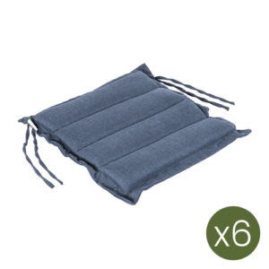 Pack de 6 cojines para sillas de jardín olefin azul 37x37 c…