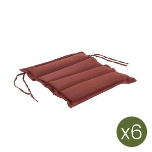 Pack de 6 cojines para sillas de jardín olefin rojo 37x37x5…