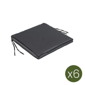 Pack de 6 cojines textilene para sillas de exterior negro 4…